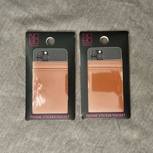No Boundaries Tan Phone Sticker Pocket, Set of 2, NIP
